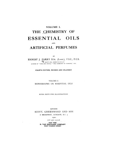 The Chemistry of Essential Oils and Artificial Perfumes