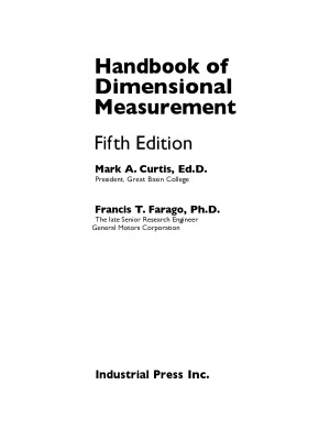 Handbook of Dimensional Measurement