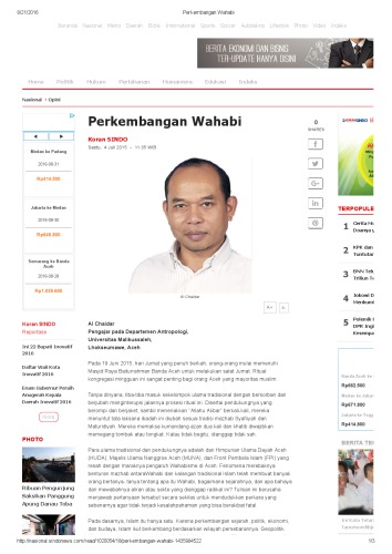 Perkembangan Wahabi