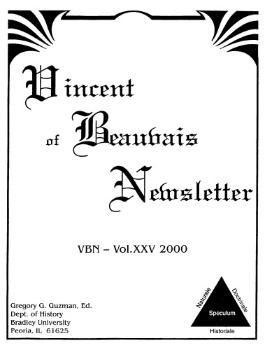 Vincent of Beauvais Newsletter