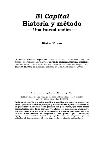 El capital : historia y método : una introducción