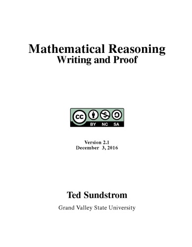 Mathematical Reasoning. Writing & Proof