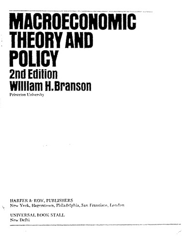 Macroeconomic Theory and Policy