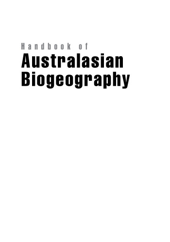 Handbook of Australasian biogeography