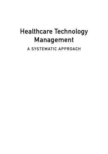 Healthcare Technology Management - A Systematic Approach