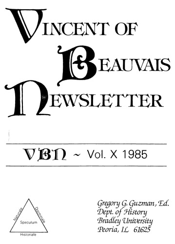 Vincent of Beauvais Newsletter