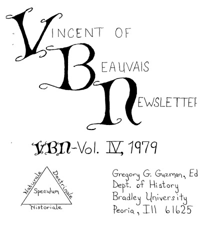 Vincent of Beauvais Newsletter