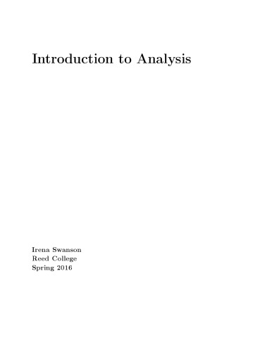 Introduction to Analysis