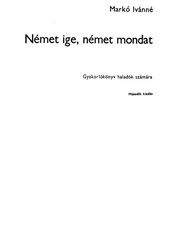 Német ige, Német mondat