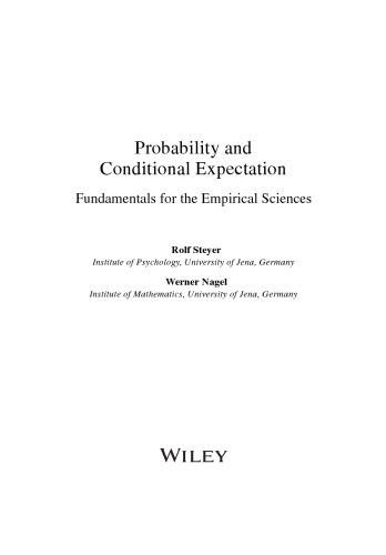 Probability and Conditional Expectation. Fundamentals for the Empirical Sciences