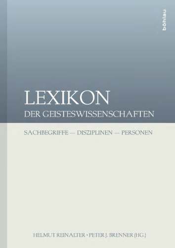 Lexikon der Geisteswissenschaften: Sachbegriffe - Disziplinen - Personen