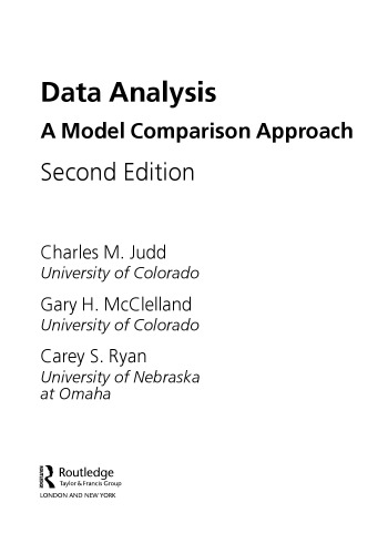 Data Analysis: A Model Comparison Approach