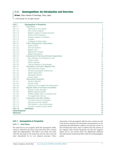 Treatise on Geophysics: Geomagnetism