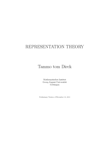 Representation theory [Lecture notes]