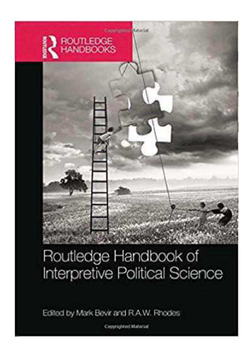 Routledge Handbook of Interpretive Political Science