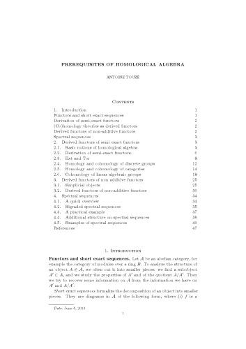 Prerequisites of Homological Algebra [Lecture notes]