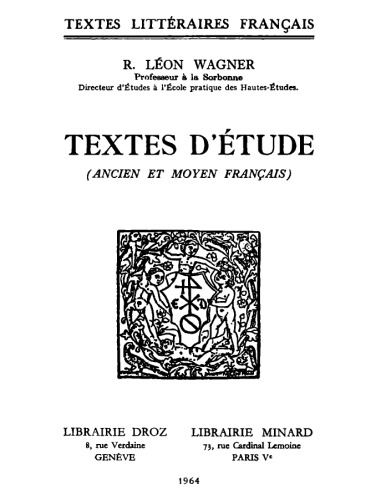 Textes d’étude (ancien et moyen français)