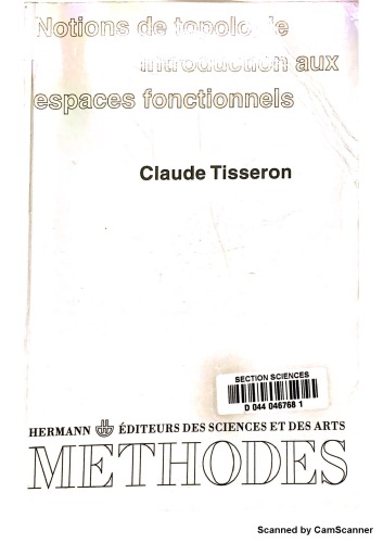 Notions de topologie. Introduction aux espaces fonctionnels - Deuxième cycle