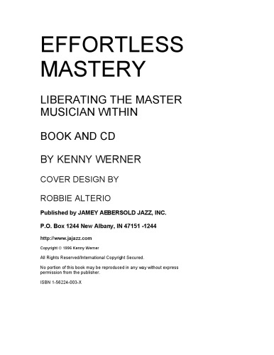 Effortless Mastery - Liberating The Master Musician Within