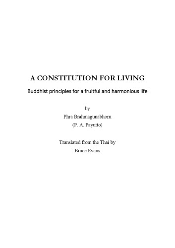 A Constitution for Living - Buddhist Principles for a Faithful & Harmonious Life