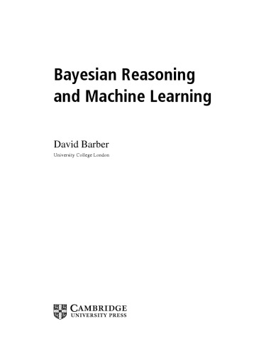 Bayesian Reasoning and Machine Learning