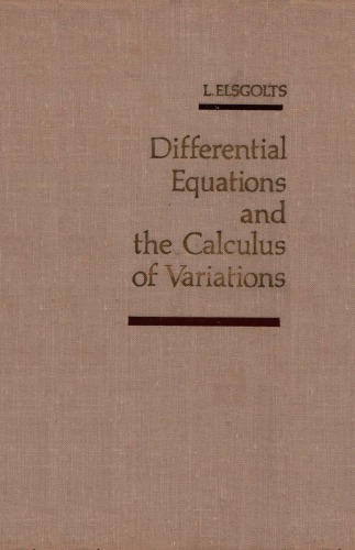 Differential Equations And The Calculus Of Variations