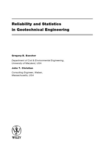 Reliability and statistics in geotechnical engineering