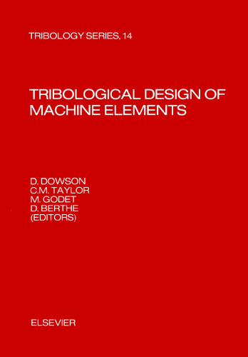 Tribological design of machine elements