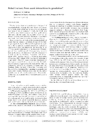 Nobel lecture: from weak interactions to gravitation