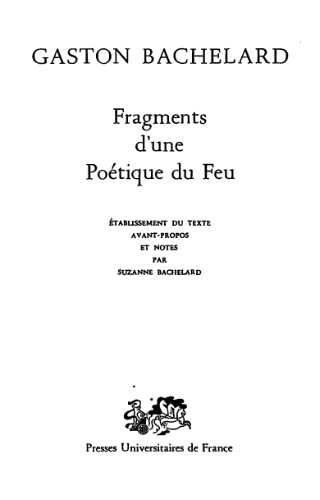 Fragments d’une poétique du feu