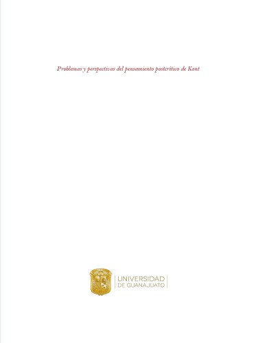 Problemas y perspectivas del pensamiento postcrítico de Kant