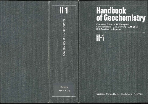 Handbook of Geochemistry, Vol. II/1, Elements H(1) to Al(13)