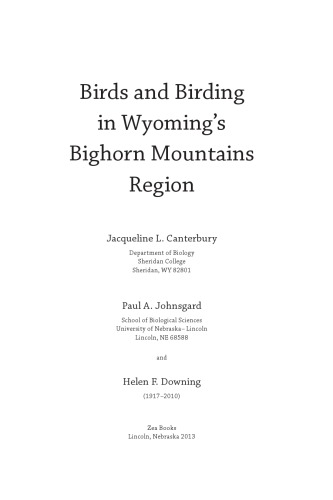 Birds and Birding in Wyoming’s Bighorn Mountains Region