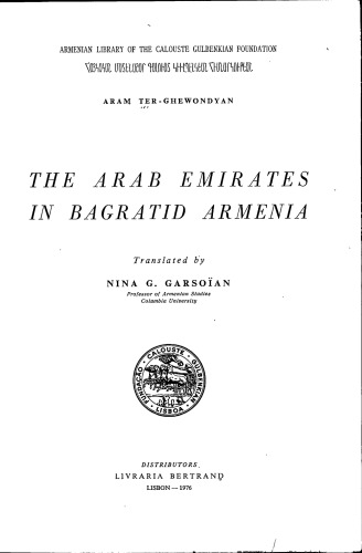 The Arab Emirates in Bagratid Armenia