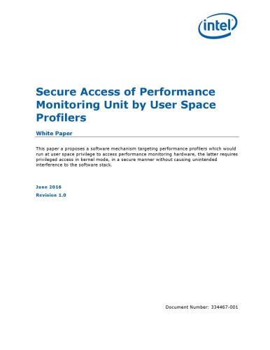 Secure Access of Performance Monitoring Unit by User Space Profilers: White Paper