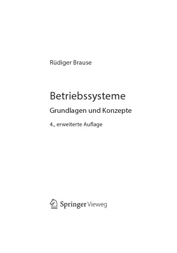 Betriebssysteme. Grundlagen und Konzepte