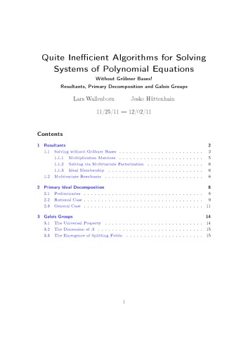 Quite Inefficient Algorithms for Solving Systems of Polynomial Equations [expository notes]