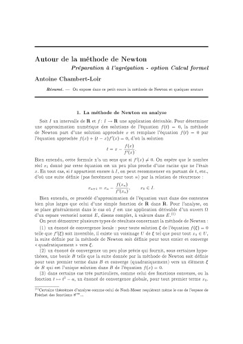 Autour de la méthode de Newton [expository notes]