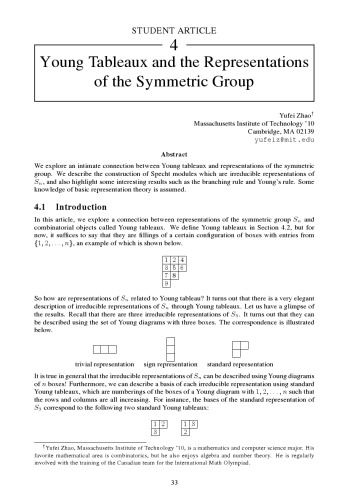 Young Tableaux and the Representations of the Symmetric Group