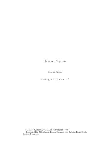 Lineare Algebra [Lecture notes]