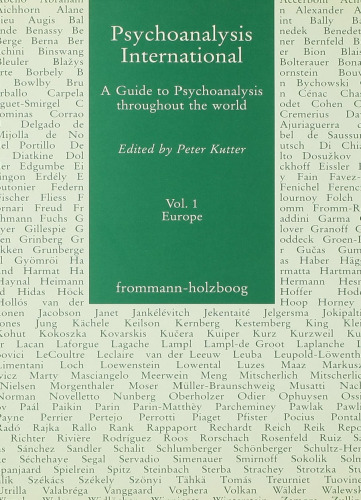 Psychoanalysis International / Volume 1: Europe