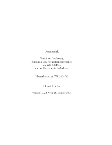 Semantik [Lecture notes]