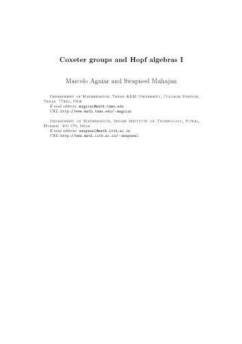 Coxeter groups and Hopf algebras [book draft]