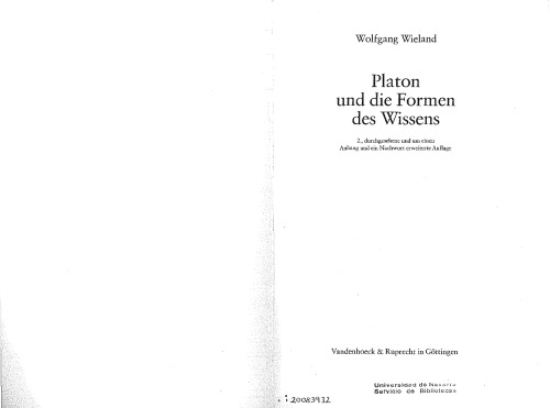 Platon und die Formen des Wissens