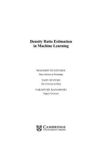 Density Ratio Estimation in Machine Learning