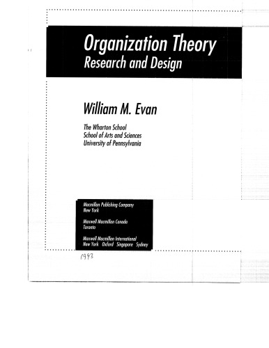 Organization Theory: Research and Design