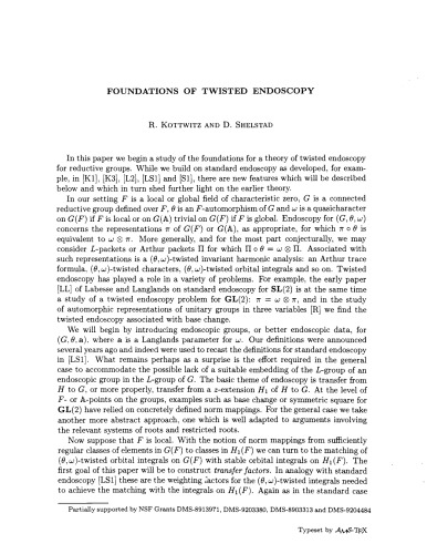 Foundations of twisted endoscopy