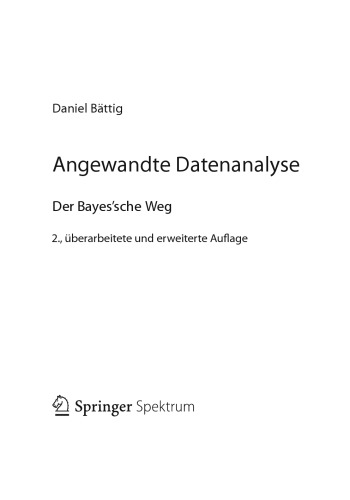 Angewandte Datenanalyse. Der Bayes’sche Weg