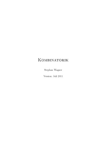 Kombinatorik [Lecture notes]