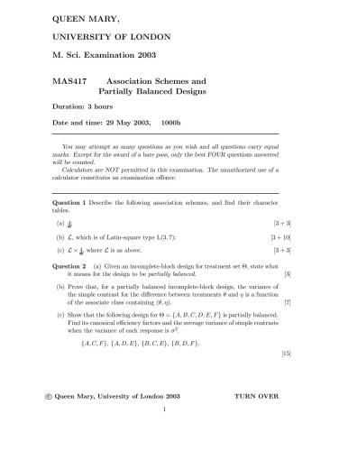 Association Schemes and Partially Balanced Designs [Lecture notes]